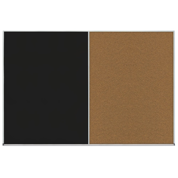 United Visual Products Enclosed Corkboard, 1 Door, 24"x36", 4" Fra UV3408-BLACK-AMETHY - main
